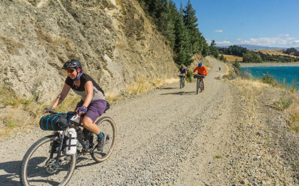 young female bikepacker on adventurefuel trip