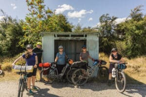 group photo of bikepacking course riders