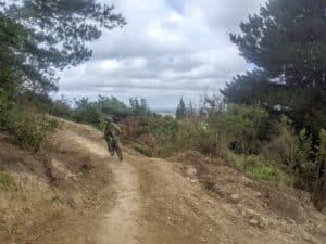 mountain biker in the south island of new zealand