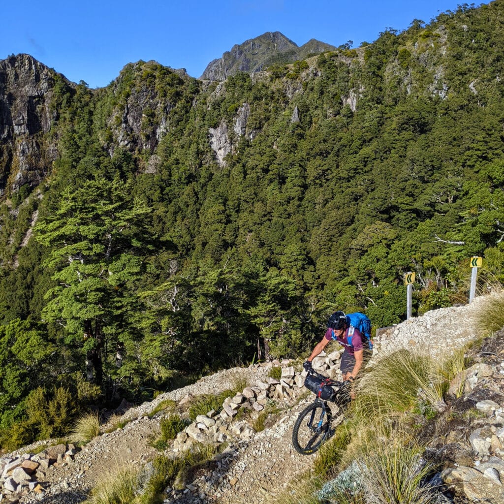rider on mountain bike tour on old ghost road